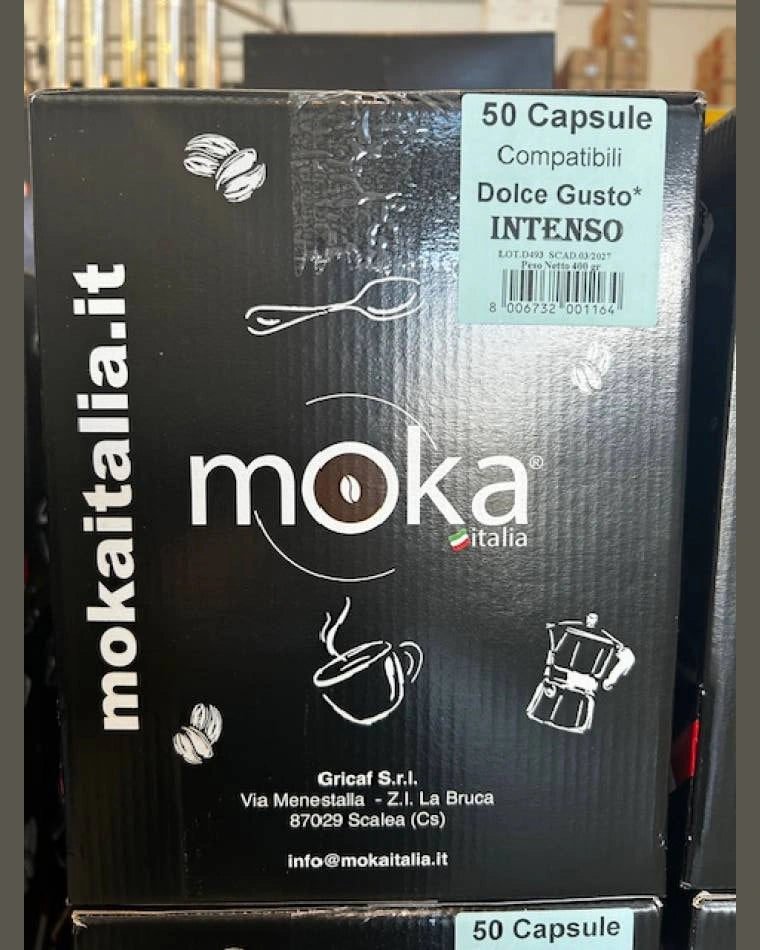 Confezione da cinquanta capsule compatibili, miscela Intenso