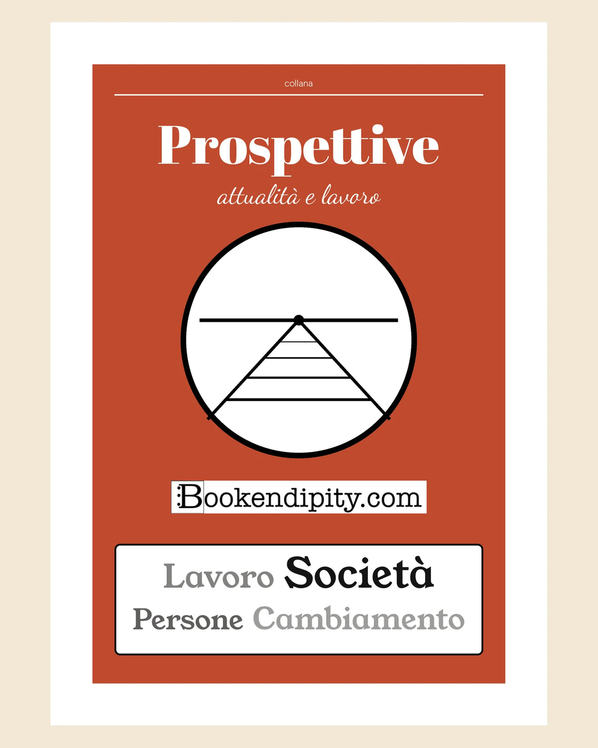 Copertina della collana Prospettive, fondo terracotta